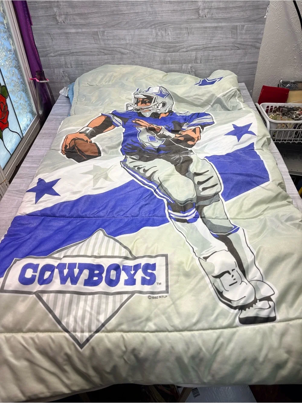 NFL Dallas Cowboys Vintage 1992 Troy Aikman Sleeping Bag 64x86 inches Collector